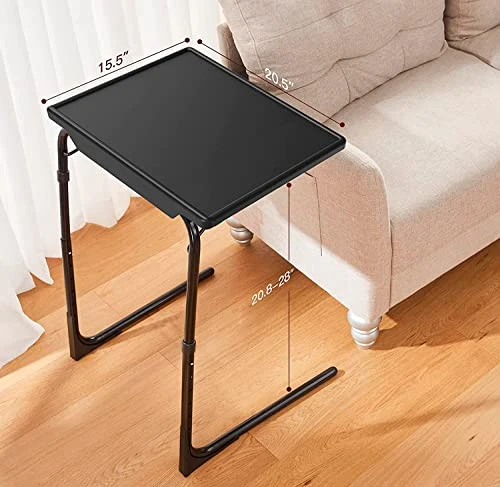 Totnz TV Tray Table, Folding TV Dinner Table Comfortable Folding Table With 3 Tilt Angle Adjustments For Eating Snack Food, Stowaway Laptop Stand (2 Pack) - Image 5