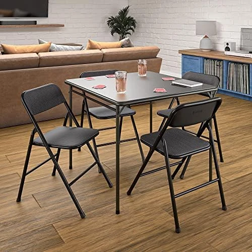 COSCO 5 Piece, Tan Folding Table And Chair Set. - Image 4