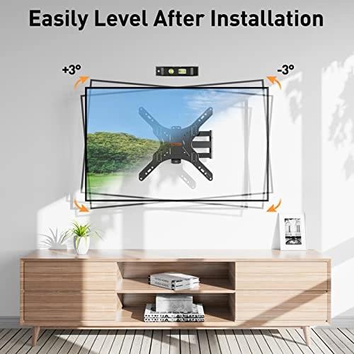 ELIVED TV Wall Mount For Most 26-55 Inch TVs, Swivel And Tilt Full Motion TV Mount With Single Stud Perfect Center Design, TV Bracket Max VESA 400x400mm, Holds Up To 88 Lbs. - Image 3