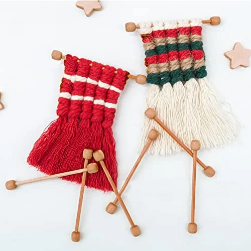 Jeanoko Mini Wood Tapestry Hanging Rods, 20pcs Mini Tapestry Wooden Sticks Walnut Widely Used Prominent Edge Design For Wedding Props - Image 2