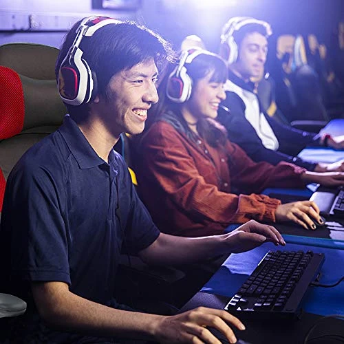 Massage Gaming Chair Ergonomic Office Chair High Back Desk Chair PU Leather Executive Chair With Lumbar Support Headrest Armrest PC Racing Computer Chair Task Rolling Swivel Chair, Red - Image 2