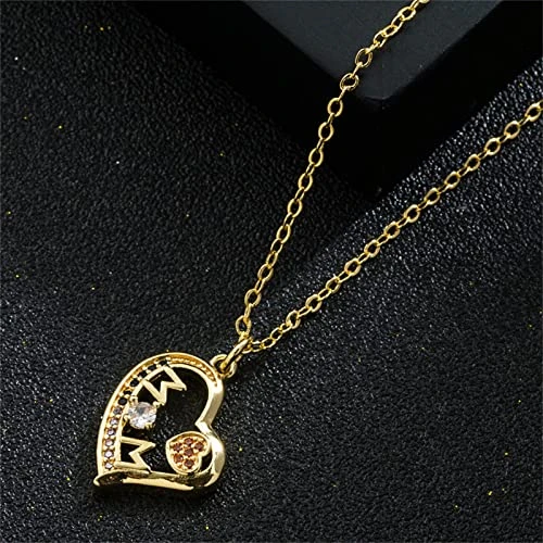 HYUIYYEAA Personalized Necklace For Women Love Necklace Brass Micro Inset Zircon Pendant Necklace Stone (A, One Size) - Image 2