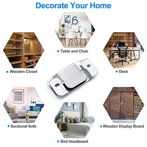 SONGTIY 8PCS Sectional Couch Connectors Furniture Connector, Premium Metal Sofa Interlocking Sofa Connector Bracket With Screws, Suitable For Loveseat - Image 4