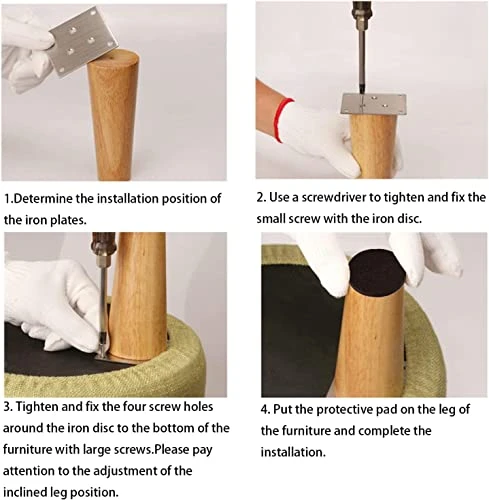 Round Solid Wood Furniture Legs Sofa Replacement Legs Perfect For Mid-Century Modern/Great IKEA Hack For Sofa, Couch, Bed, Coffee Table (4 Inches,Set Of 4, Original Wood Color) - Image 3