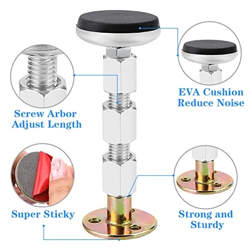 Anpress 4Pcs Headboard Stoppers Bed Frame Anti-Shake Tool Adjustable Threaded Bed Stoppers Telescopic Bed Wall Stopper Bedside Antishake Support Stabilizer For Beds, Cabinets, Sofas, Table (32-106mm) - Image 5