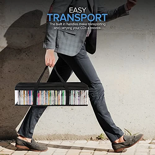 Stock Your Home CD Storage Bags (6 Pack) - Transparent PVC Media Storage - Water Resistant CD Holder Case With Handles - Clear Plastic Carrying Game Bag Storage For CDs, Albums, Video Games, Books - Image 6