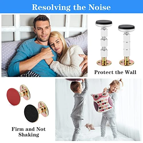 Anpress 4Pcs Headboard Stoppers Bed Frame Anti-Shake Tool Adjustable Threaded Bed Stoppers Telescopic Bed Wall Stopper Bedside Antishake Support Stabilizer For Beds, Cabinets, Sofas, Table (32-106mm) - Image 3