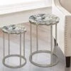 Steve Silver Onyx Nickel Agate Top Nesting Table