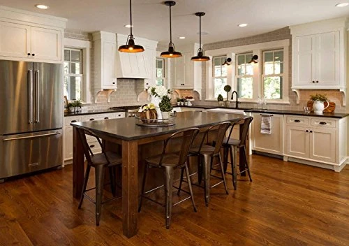 Yongchuang Metal Barstools 30" Seat Height High Back Bar Stools Industrial Kitchen Dining Stools Bar Chairs With Wooden Top Set Of 4, Gunmetal - Image 5