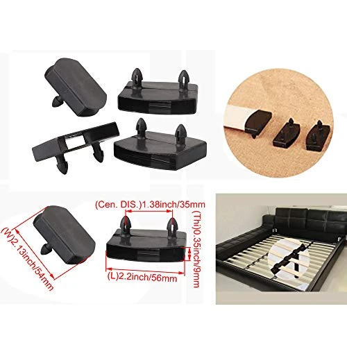 Yibuy Pack Of 50 Plastic Double Centre Bed Slat Caps Holders Replacement Part 50mm - Image 2