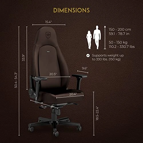 Noblechairs ICON Gaming Chair And Office Chair With Lumbar Support, PU Hybrid Leather, Java Edition - Image 5