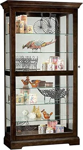 Howard Miller Tyler II Curio Cabinet 680-538 β Black Satin Finish Home Decor, Six Glass Shelves, Seven Level Display Case, Locking Slide Door, No-Reach Light - Image 10