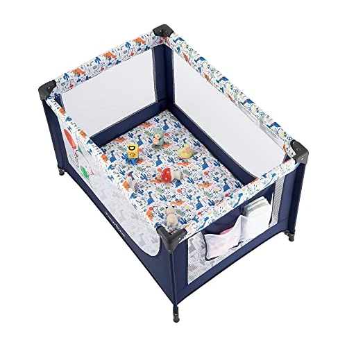 Pamo Babe Portable Crib Baby Playpen With Mattress And Carry Bag (Blue) - Image 4