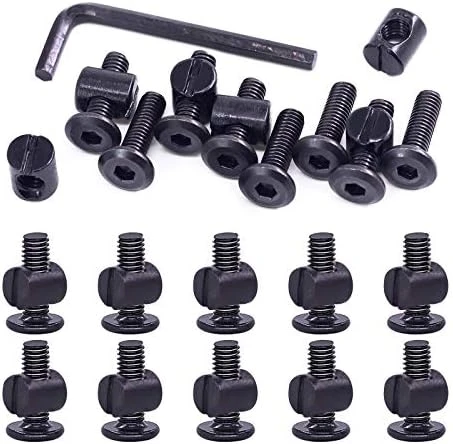 Swpeet 51Pcs Black M6 × 15mm Crib Hardware Screws, Hex Socket Head Cap Crib Baby Bed Bolt And Barrel Nuts With 1 X Allen Wrench Perfect For Furniture, Cots, Crib Screws (M6x15mm) - Image 15