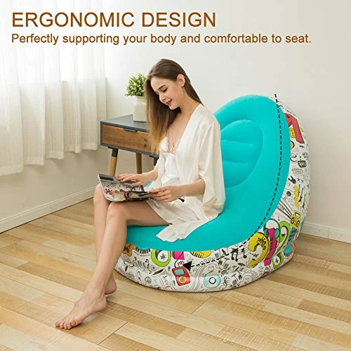 Inflatable Bean Bag Chair Lazy Sofa Inflatable Couch Home Decor For Indoor Living Room Bedroom, Outdoor Travel Camping Picnic Children Adult - Image 4