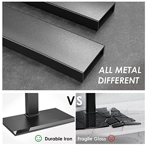 FITUEYES Floor TV Stands With Swivel Mount For 32-75 Inch LCD LED TVs With Adjustable Shelf, Universal Television Stands For Bedroom And Corner (Black) - Image 2