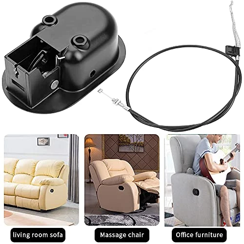 AnrSee 2-Sets Recliner Replacement Parts Universal Black Metal Pull Recliner Handle With Cable For Major Recliner Brands Couch Style Pull Chair Release Handle For Sofa - Image 6