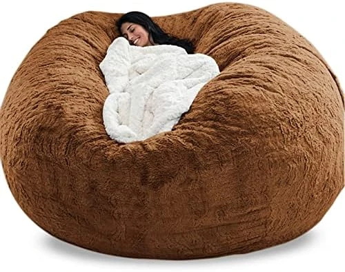 GQZGGXX Bean Bag Chair Cover, Durable Comfortable Chair PV Fur Bean Bag Sofas Faux Fur Sofa Living Room Sofa Bed Large Bean Bag Chairs For Adults (No Filler,Cover Only) 6ft Dark Grey - Image 11