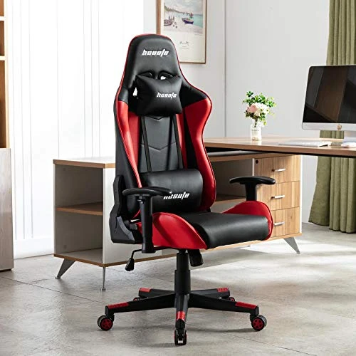 Hosote Ergonomic Gaming Chair For Adults, High Back Racing Computer Gaming Chair, E-Sports Gamer Chair, Big And Tall Video Gaming Chair, PU Leather Desk Chair Task Chair Office Chair(Red,Black) - Image 2