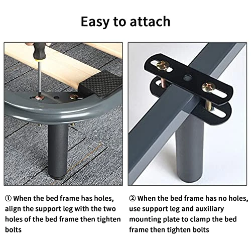 MOLIGOU 2 Pcs Bed Frame Support Legs, Adjustable Height Center Support Leg, Bed Slat Legs Replacement (Height: 7"-13") - Image 5
