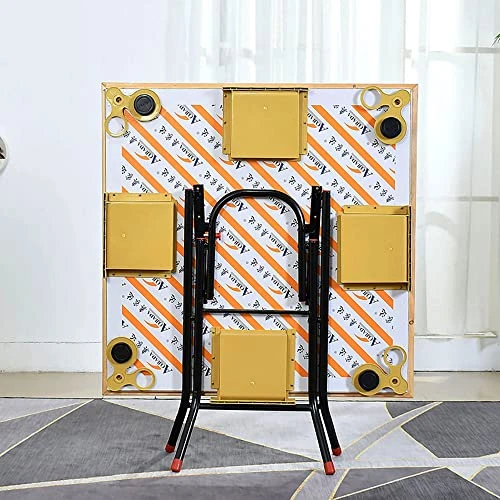MEIMAI Mahjong Table For Home, Folding Solid Wood Card Table, Square 4 Player Game Table, Board Game Domino Table For Party Gathering Game, 35In,Log Color - Image 3