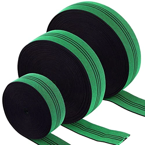 Wokape 65.6ft Sofa Elastic Webbing Stretch Latex Band Furniture Repair DIY, Upholstery Modification Elastane Belt For Chair Couch (2" W, Green)