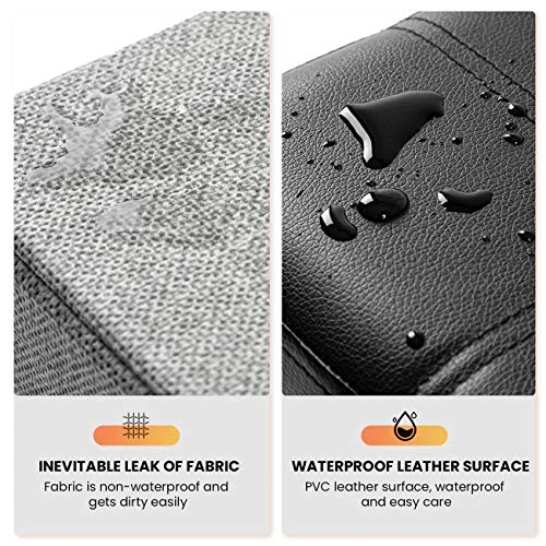 COSYLAND Ottoman With Storage Folding Leather Ottoman Footrest Foot Stool Black Ottoman For Room Small Rectangle Collapsible Bench Furniture With Handles Lid Toy Chest 17x13x13in - Image 5