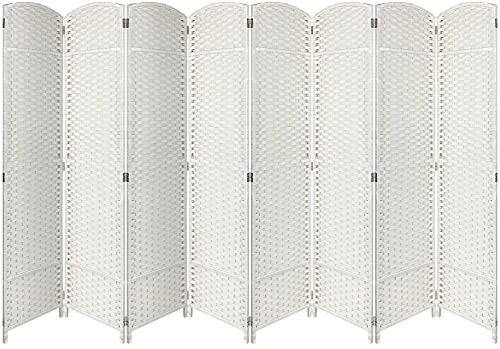 Sorbus Room Divider Privacy Screen, 6 Ft. Tall Extra Wide Foldable Panel Partition Wall Divider, Double Hinged Room Dividers And Folding Privacy Screens (White)