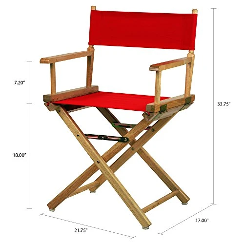 Casual Home Director's Chair ,Natural Frame/Red Canvas,18" - Classic Height - Image 5