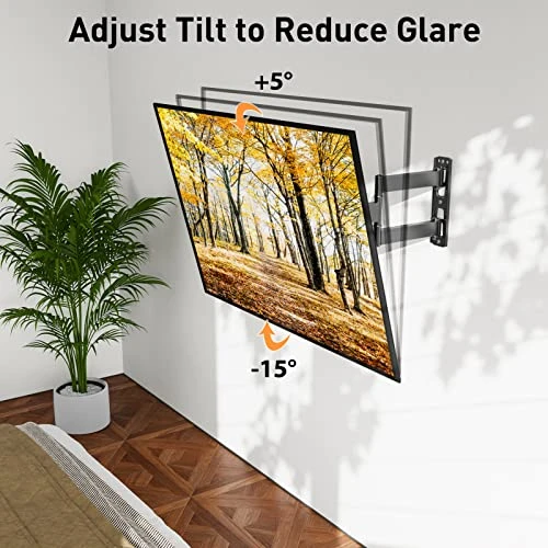 ELIVED TV Wall Mount For Most 26-55 Inch TVs, Swivel And Tilt Full Motion TV Mount With Single Stud Perfect Center Design, TV Bracket Max VESA 400x400mm, Holds Up To 88 Lbs. - Image 2