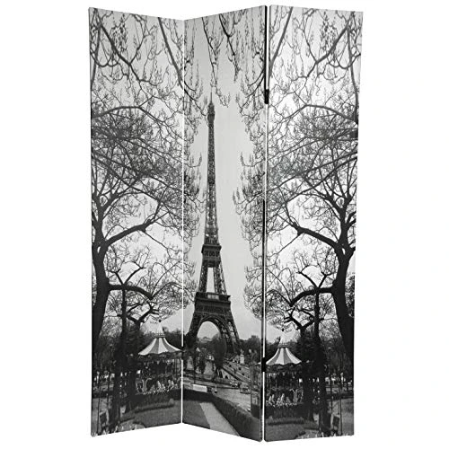 Oriental Furniture 6 Ft. Tall Double Sided Paris Room Divider - Eiffel Tower/Arc De Triomphe - Image 2