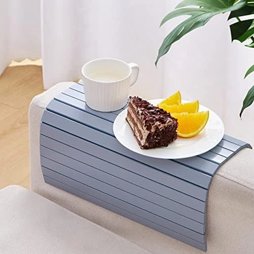 GEHE Couch Arm Table Flexible/Foldable Sofa Arm Tray Table Perfect For Drink Snacks Great Arm Tray For Couch Armrest Tray - Image 6