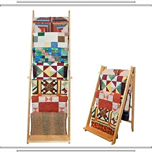 The LadderRack It's 2 Quilt Racks In 1! (7 Rung/24" Model/Golden Pecan) - Image 5