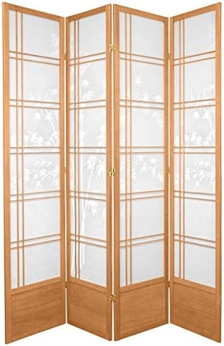 Oriental Furniture 7 Ft. Tall Bamboo Tree Shoji Screen - Honey - 5 Panels - Image 10