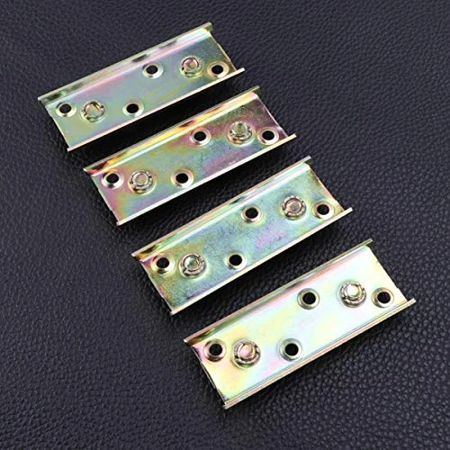 VILLCASE King Size Mattress 4 Sets Bed Rail Brackets With Screws Heavy Duty Non- Mortise Bed Frame Hardware Rust Proof Bed Frame Connectors For Headboards, Footboards King Bed Frame - Image 5