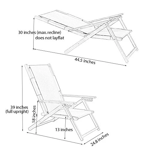 Frankford Umbrellas Heavy Duty Commercial Grade Oak Wooden Beach Chair Folding Wood Chaise Lounger - Image 5