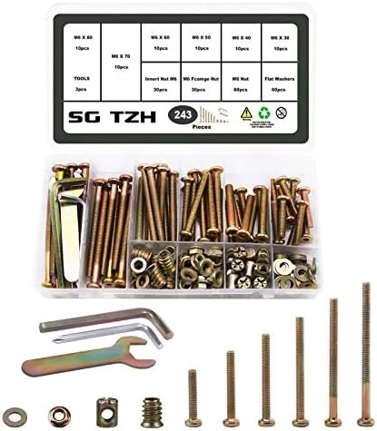 123PCS M6 Kit Crib Screws Baby Bed Screws Hardware Replacement Kit, Hex Socket Head Cap Screws Nuts For Furniture Beds Crib By SG TZH - Image 7