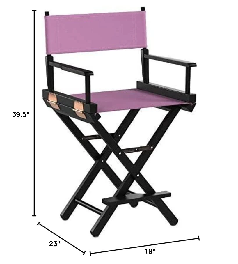 Casual Home 220-02/021-22 Director Chair 24" - Counter Height BlackFrame/Pink Canvas - Image 5