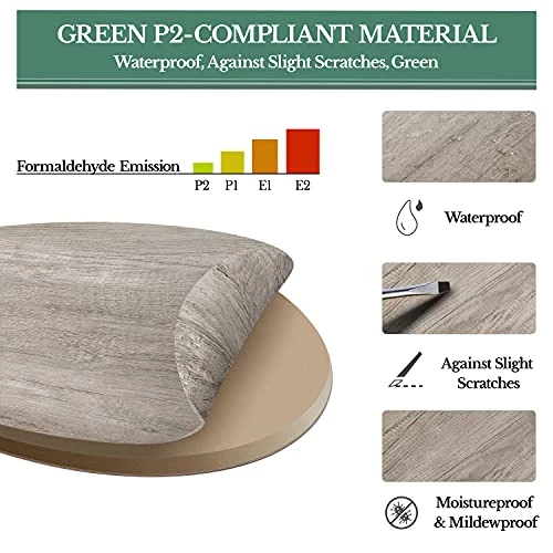 Yaheetech Nesting Coffee Table Set Of 2, Nesting Table, Rustic Stacking Side Tables, Nesting End Table Set W/Round Wooden Tabletop And Sturdy Metal Base For Living Room,Small Space, Gray - Image 7