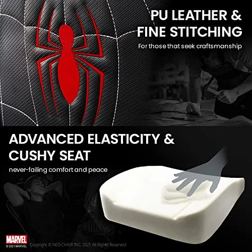 Marvel Avengers Gaming Chair Desk Office Computer Racing Chairs - Adults Gamer Ergonomic Game Reclining High Back Support Racer Leather (Spider-Man) - Image 5