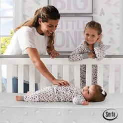 Delta Children Serta Perfect Slumber Dual Sided Crib And Toddler Mattress - Waterproof - Hypoallergenic - Premium Sustainably Sourced Fiber Core -GREENGUARD Gold Certified (Non-Toxic) -7 Year Warranty - Made In USA