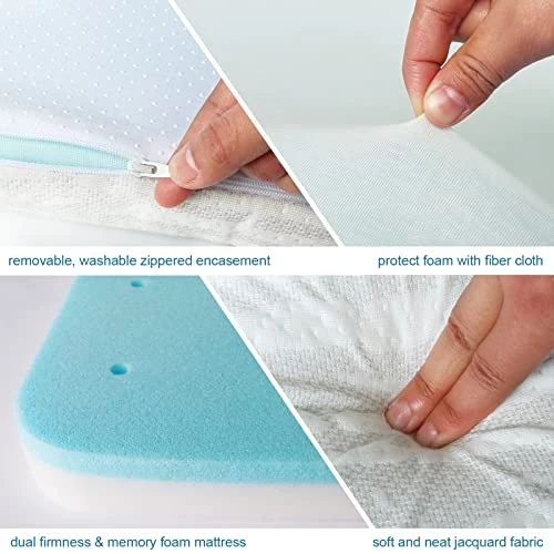 Crib Mattress Pad Memory Foam 2-Inch | Crib Mattress Topper With Removable Bamboo Cover, Toddler Mattress Pad, Washable Waterproof Cover, Crib Topper, Nonslip Bottom, Travel Strap|52" X 27" - Image 5