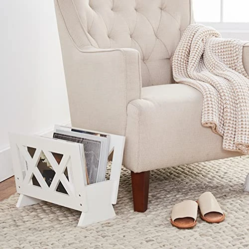 Frenchi Home Furnishing Contemporary Magazine Rack, White - Image 5