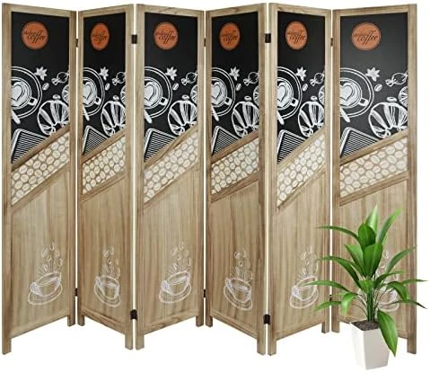 ECOMEX 6 Panel Room Divider, Wood Room Screen Divider Freestanding, Folding Privacy Screens Room Divider Room Separator Temporary Wall Dividers, White - Image 10