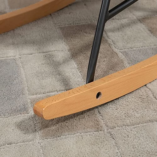 HOMCOM Glider Rocker With Ottoman Set, Houndstooth Nursery Rocking Chair, Upholstered Wingback Armchair For Living Room And Bedroom - Image 7