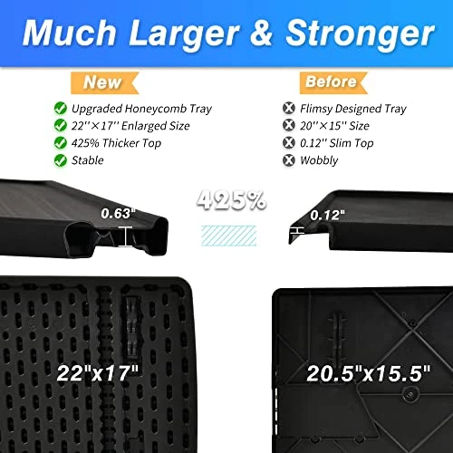 Max TV Tray Table, Allpop Extra Large Adjustable TV Tray For Eating, Folding Laptop Table With 6 Heights & 3 Tilt Angles For Dinner, Bed & Sofa, Black - Image 2