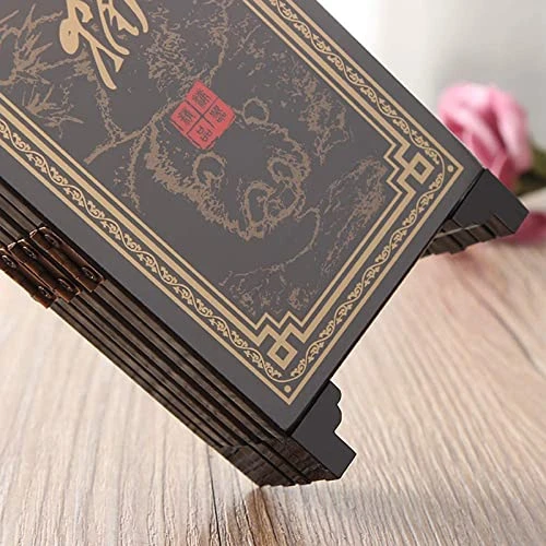 Bantlou Mini Folding Screen Small Chinese Dividers Japanese Decor Folding Screen Desktop Asian Decoration Gift For Home Office New Year 18.5‘’×9.5’’(Bird And Flowers) - Image 6