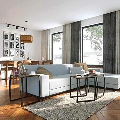 SRIWATANA Nesting Tables, Vintage Side End Tables Living Room, Coffee Snack Table Set Of 3 - Image 4