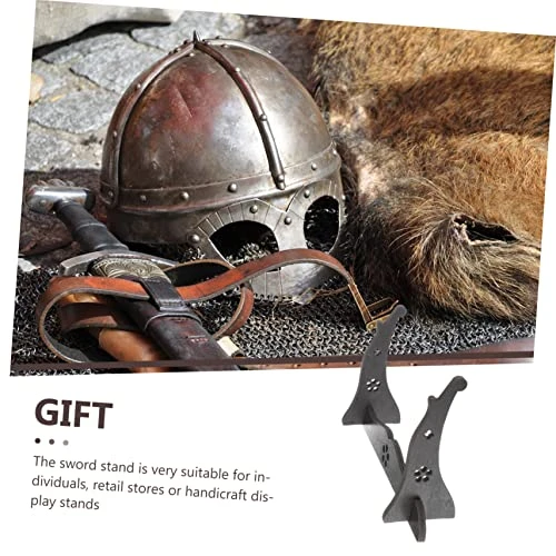 Zerodeko Storage Handicraft Flute Swords Hanger Samurai Holder Katana Rack Table Single Office Wizard Home Wand Wooden Brown Decorative Shelf Collection Organizer 5pcs - Image 4