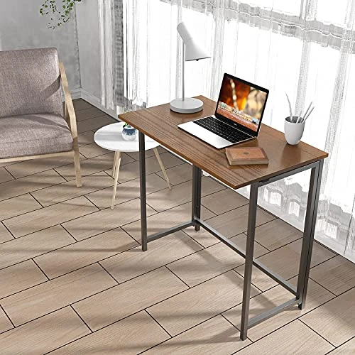 Naspaluro Folding Desk, Folding Computer Desk, No Assembly Home Office Simple Laptop Desk Study Writing Table Foldable Gaming Workstation For Small Space Offices Living Room Bedroom - Image 2
